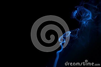 Abstract blue smoke on black background. Aromatherapy concept Stock Photo