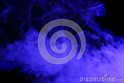 Abstract blue smoke hookah. Stock Photo