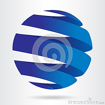 Abstract blue sphere icon Vector Illustration