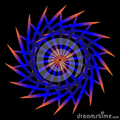 Abstract blue spirograph on black background. Spirograph decorative element for design Vector Illustration