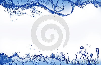 Abstract blue splashing water as picture frame Stock Photo