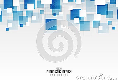 Abstract blue square pattern design of technology pattern artwork background. illustration vector eps10 Vector Illustration