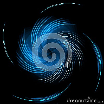 Abstract blue symbol isolated on black background Stock Photo