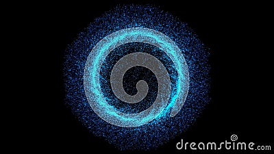 Abstract blue technology background. Glowing swirling particles. Sparks particle. Space tunnel stock illustration Abstract blue technology background. Glowing swirling particles. Sparks particle. Space tunnel stock illustration