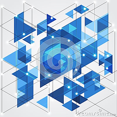 Abstract blue technology geometric background, vector illustration Vector Illustration