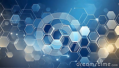 Abstract blue technology hexagonal background Stock Photo