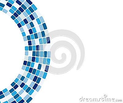 Abstract blue tiles in arc Vector Illustration