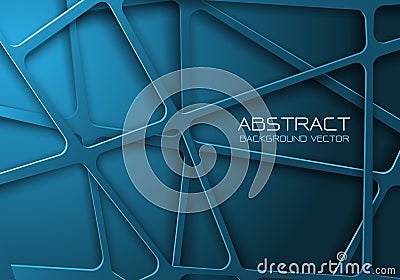 Abstract blue tone mesh line cross pattern overlap design modern futuristic background vector Vector Illustration