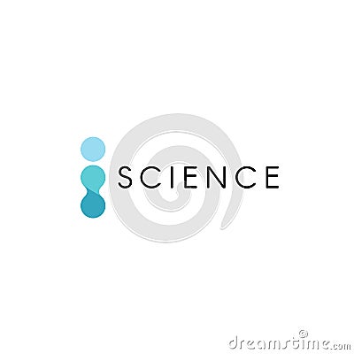 Abstract blue, turquoise color science logo, molecule vector logo. Vector Illustration