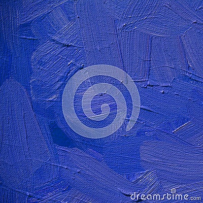 abstract blue ultramarine painting by oil on canvas, illustration, background Cartoon Illustration