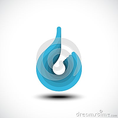 Abstract blue water drop icon Vector Illustration