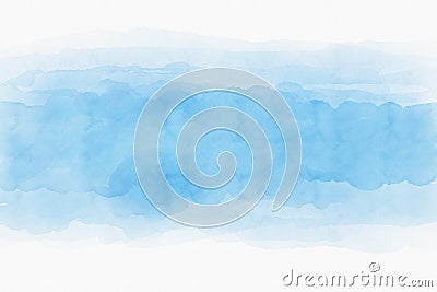 Abstract blue watercolor background texture on white paper background. Stock Photo