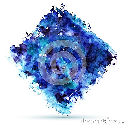 Abstract blue watercolor background. Wet Vector Illustration