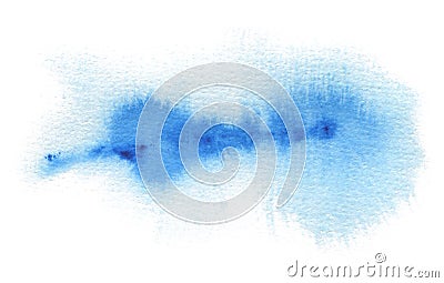 Abstract blue watercolor blot painted background. Texture paper. Stock Photo