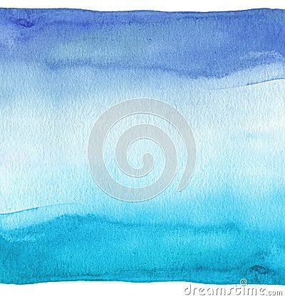 Abstract blue watercolor hand painted background. Textured paper Stock Photo
