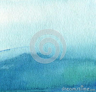 Abstract blue watercolor painted background. Stock Photo