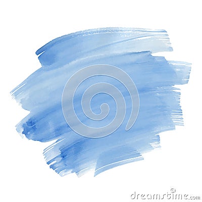 Abstract blue watercolor texture, brush stroke. Vector Illustration