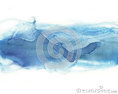 Watercolor absrtract blue wave Stock Photo