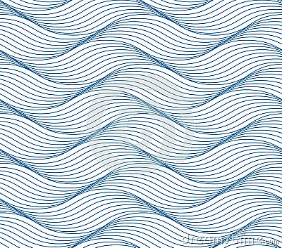 Abstract blue wave art line pattern background Cartoon Illustration