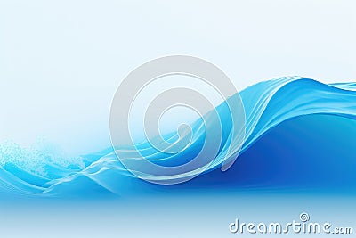 Abstract blue wave background. Stylized water flow banner Stock Photo