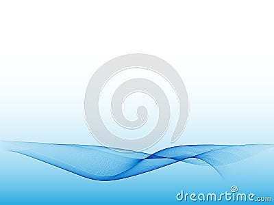 Abstract blue wave on a light background. Design element Vector Illustration