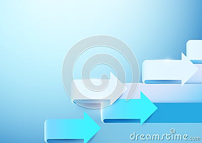 Abstract blue and white arrows sign background. Vector Illustration
