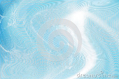 Abstract blue white halftone pattern. Soft dynamic lines Vector Illustration