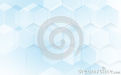 Abstract blue and white hexagon background. Technology and Healthcare concept background. Vector illustration Vector Illustration