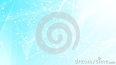 Abstract blue white polygon tech network with connect technology background. Stock Photo