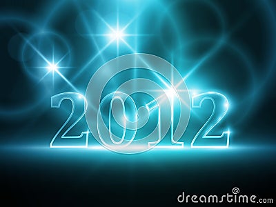 Abstract blue year 2012 background Vector Illustration