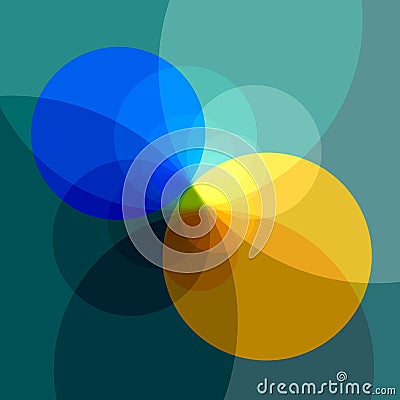 Abstract blue yellow colored background. Two different colors. Design decorative background copy space. Computer art image. Cartoon Illustration