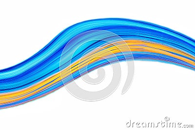 Blue yellow wavy colors paper texture background Stock Photo