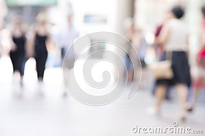 Abstract blur background of silhouettes of people on the street Stock Photo