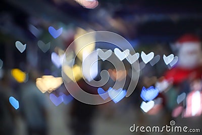 abstract blur and bokeh heart shape love valentine colorful night light Stock Photo