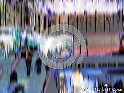 Abstract of blur city people. Light texture design of a busy street with silhouettes of unrecognizable people walking Stock Photo