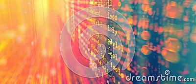 Abstract blur of code on a screen symbolizing the rapid flow of information in digital realms Stock Photo