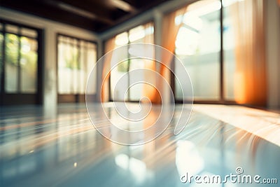 Abstract blur converts an empty house room into a captivating backdrop Stock Photo