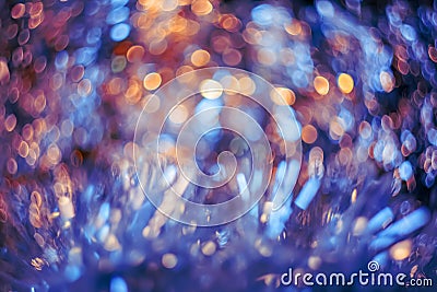 Abstract blur and defocused crumpled foil texture for background. Artistic colorful bokeh. Toned image Stock Photo