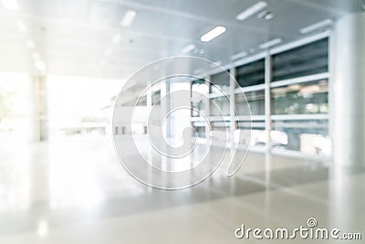 abstract blur and defocused in empty office building with glass Stock Photo