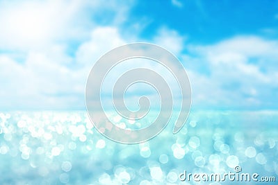 Abstract blur light on the sea and ocean background for summer Stock Photo