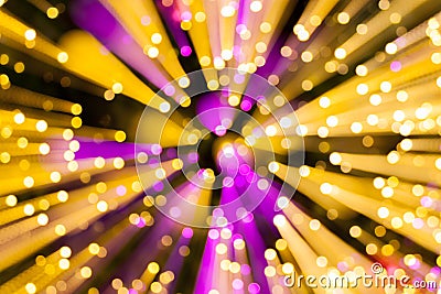 Abstract blur line Lighting effects on purple and yellow background Stock Photo