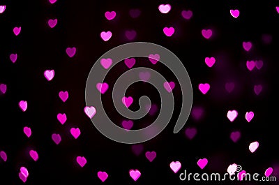 Abstract - blur pink heart lights - love sign Stock Photo
