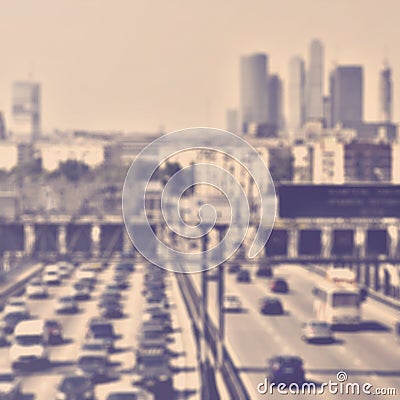 Abstract blur traffic in rush hour Stock Photo