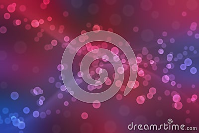 Abstract Blurred Bokeh and Bubbles in Red and Blue Background Stock Photo