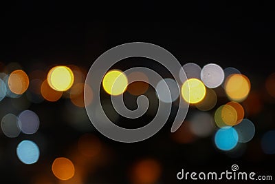 Abstract blurred bokeh city elevated intersection night view Stock Photo