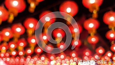 Abstract blurred Chinese lamp and bokeh background Stock Photo