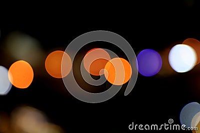 Abstract blurred circle bokeh lights backgrounds, Colorful bokeh of city night light Stock Photo
