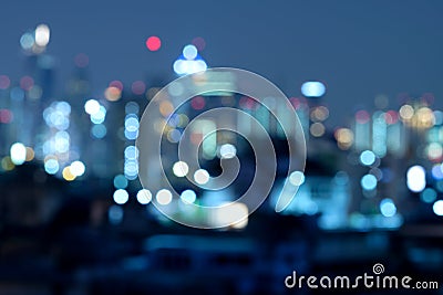 Blurred cityscape of Krung Thep Maha Nakhon Bangkok on night scene background Stock Photo