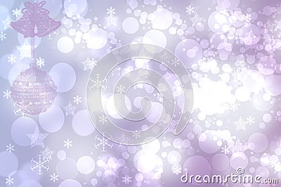 Abstract blurred festive delicate winter christmas or Happy New Year background with shiny pink and white bokeh lighted stars. Stock Photo