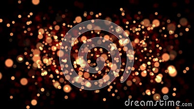 Abstract blurred gold glittering stars with bokeh Stock Photo